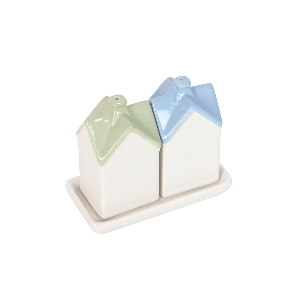 Quirky pastel house salt and pepper shaker gift