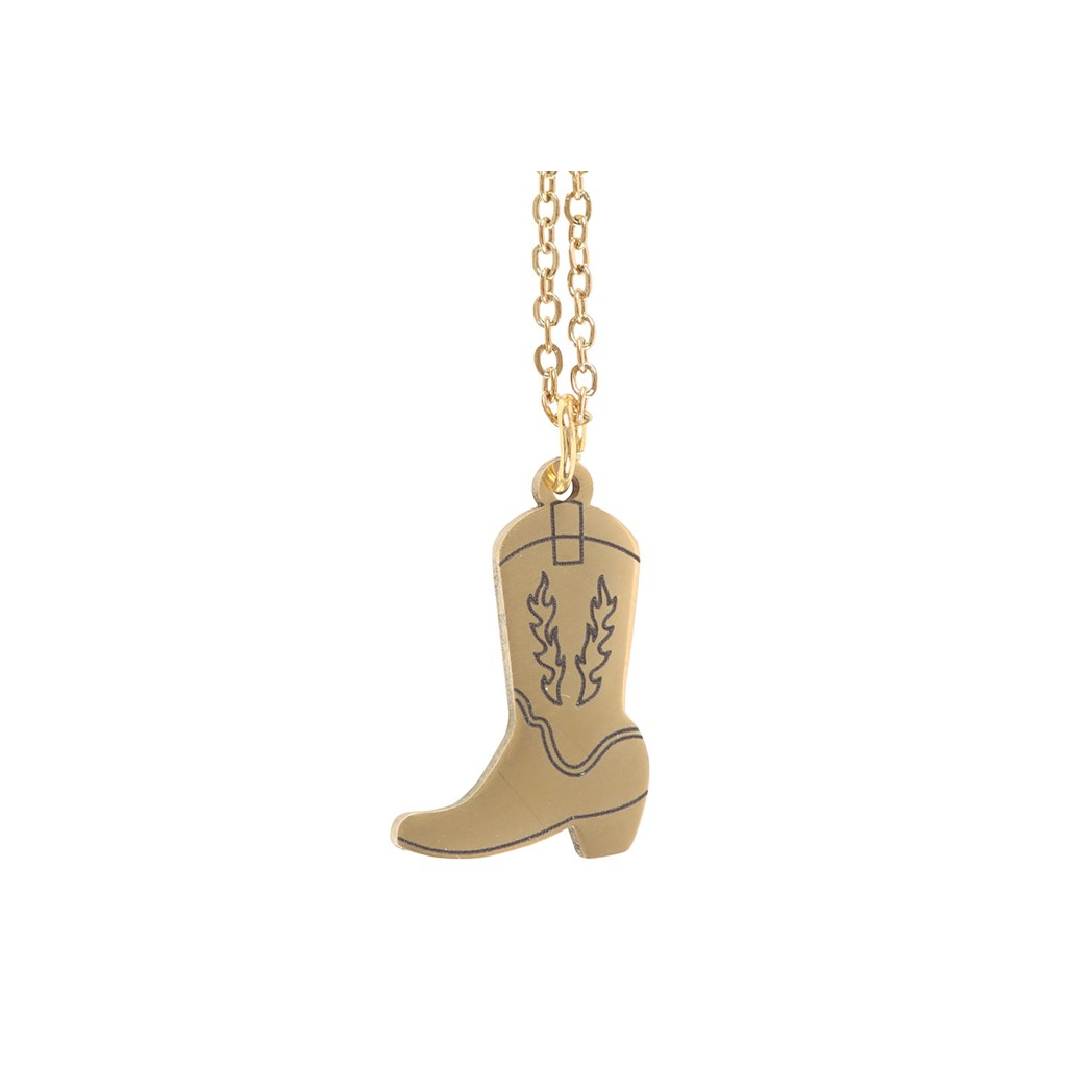 Cowboy Boot Necklace on Greeting Card N/A