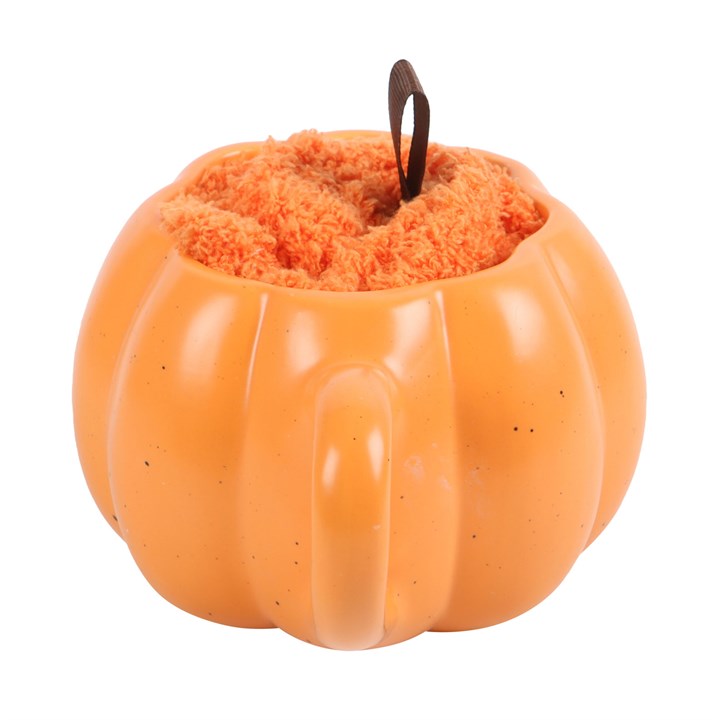 Pumpkin Shaped Mug and Socks Set N/A
