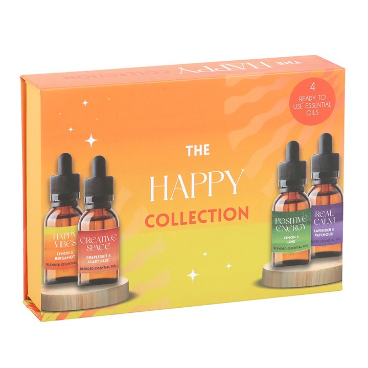Four 10ml Happy Collection blended oils