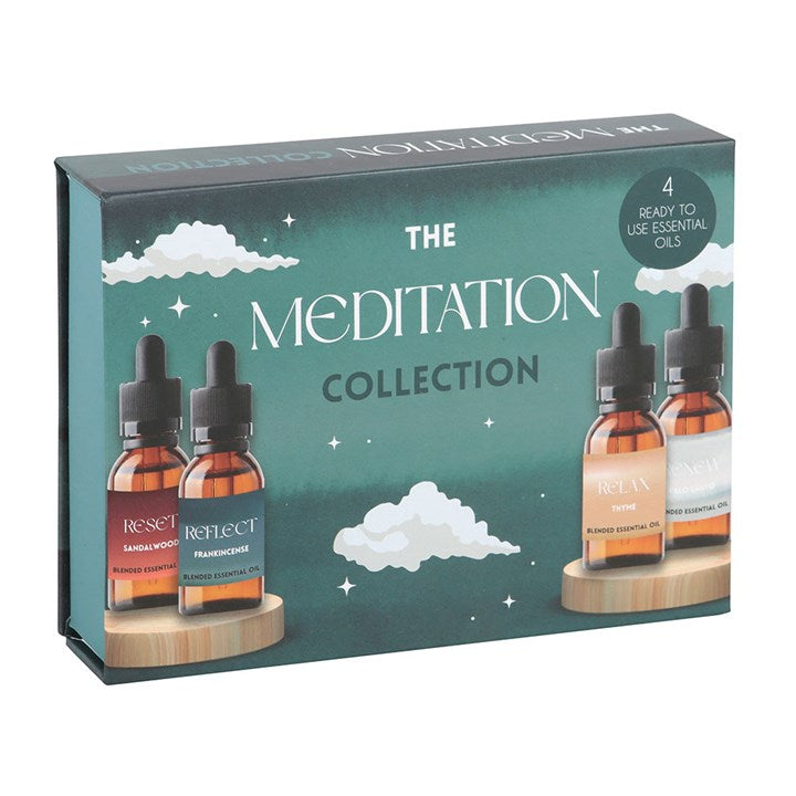 Four 10ml meditation themed blended oils