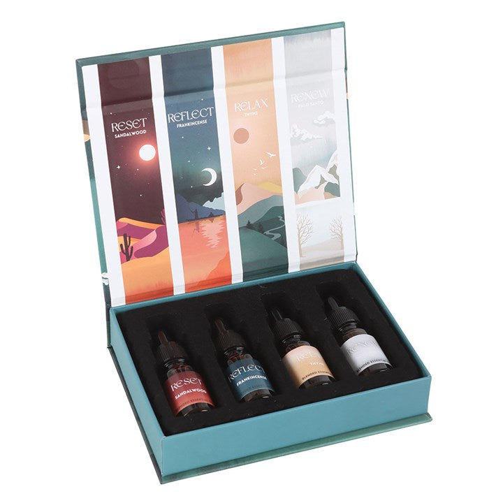 Sandalwood frankincense thyme and palo santo oil set