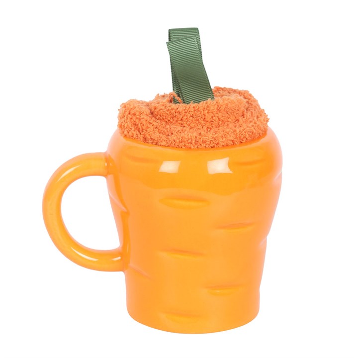 Carrot Shaped Mug and Socks Set N/A