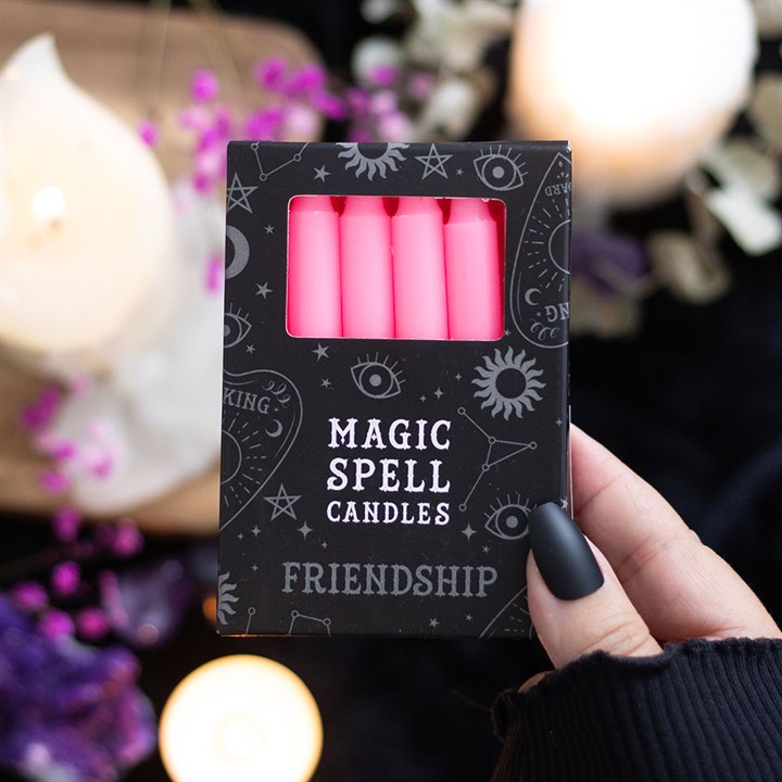 Set of 12 Pink 'Friendship' Spell Candles N/A