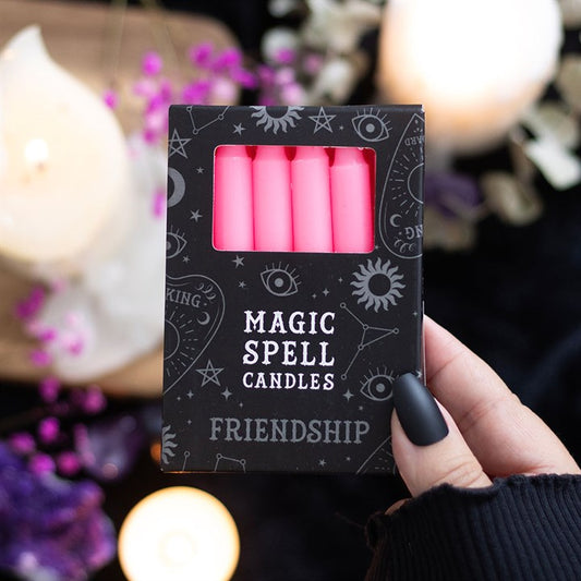 Set of 12 Pink 'Friendship' Spell Candles N/A