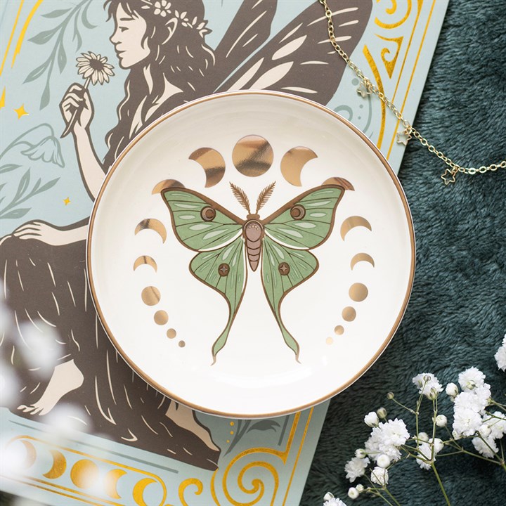 Moonphase Moth Trinket Dish N/A