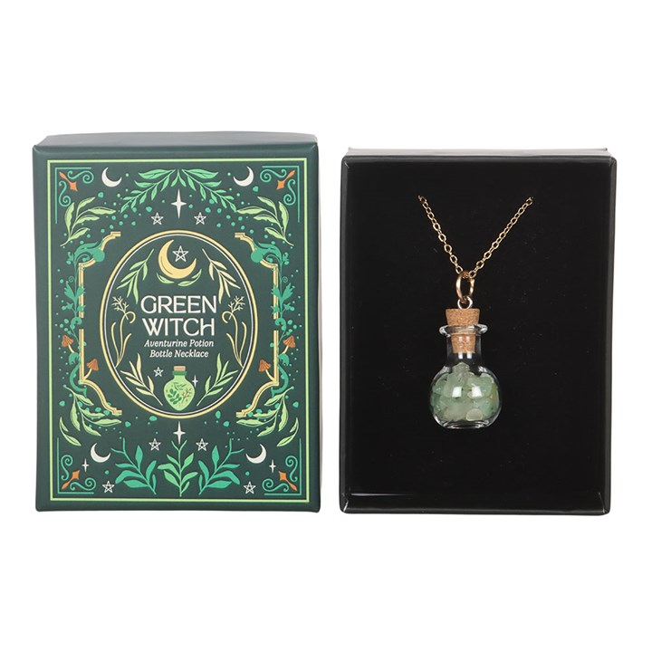 Green Witch Aventurine Potion Bottle Necklace N/A