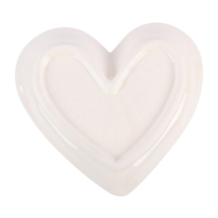 Off White Angel Wing Heart Trinket Dish N/A