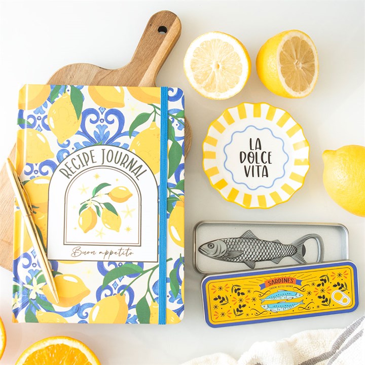 Italian Lemon Print A5 Recipe Journal N/A