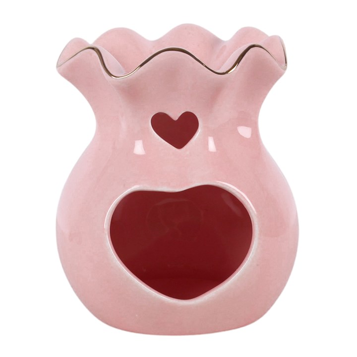 Pink Fluted Oil Burner and Wax Warmer N/A