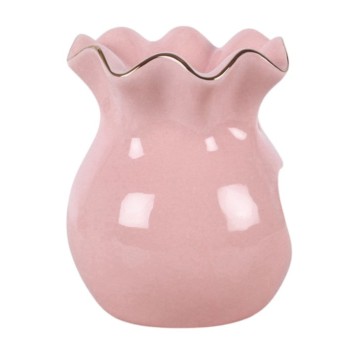 Pink Fluted Oil Burner and Wax Warmer N/A