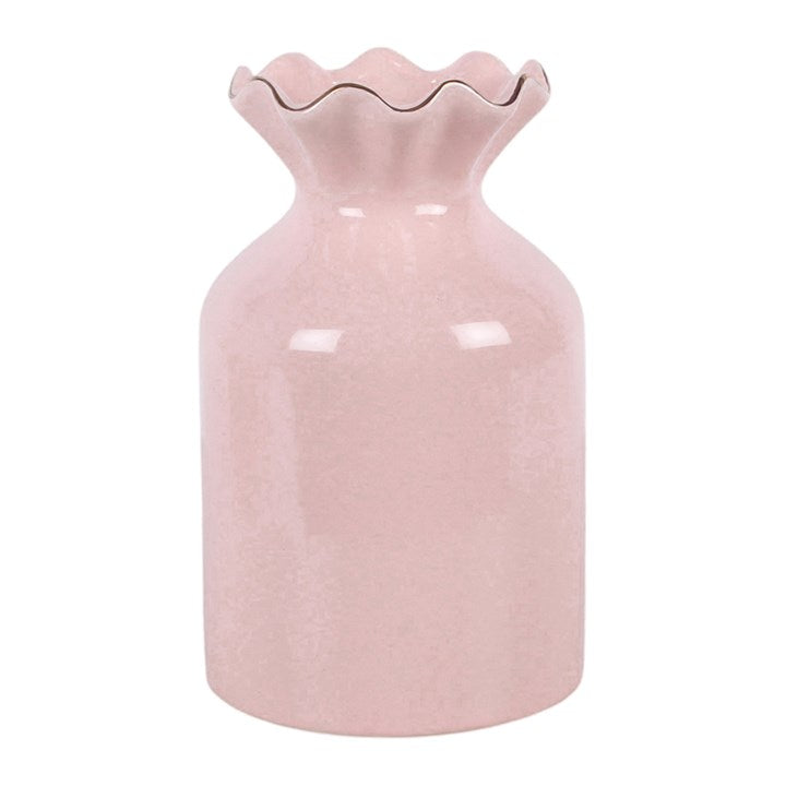 Pink Fluted Flower Vase N/A