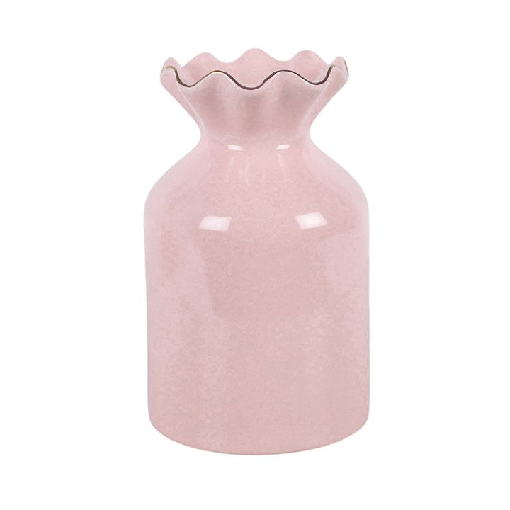 Pink Fluted Flower Vase N/A