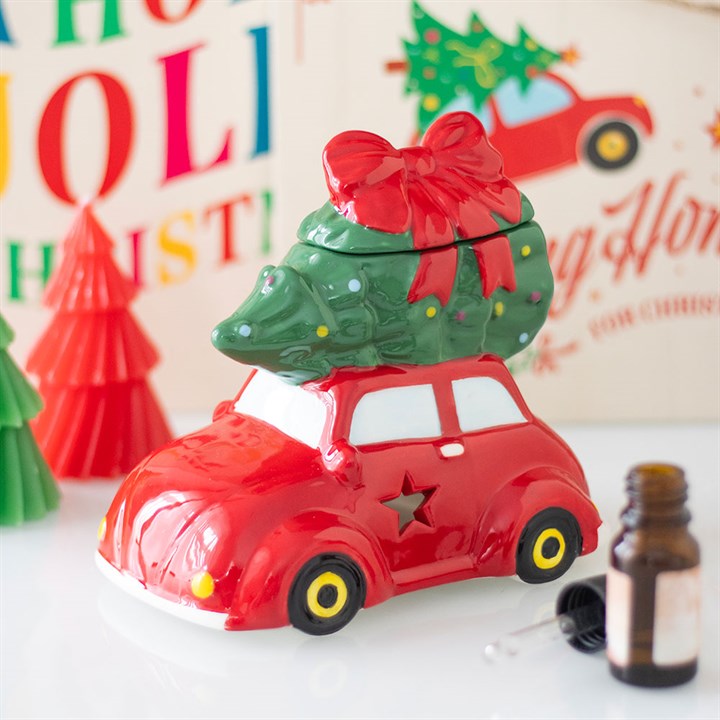 Nostalgic Car with Christmas Tree Ceramic Oil Burner and Wax Warmer N/A