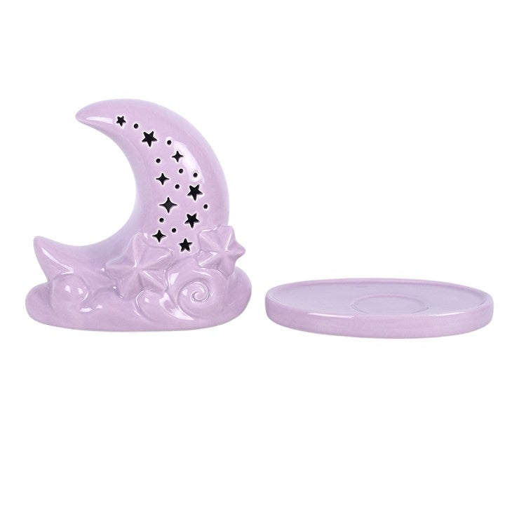 Purple Pastel Skies Moon Incense Cone Holder N/A