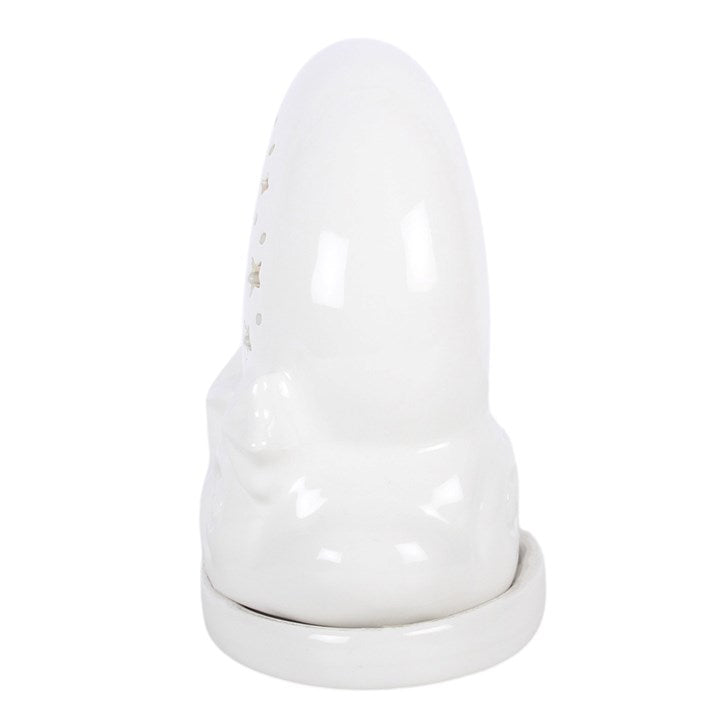White Pastel Skies Moon Incense Cone Holder N/A