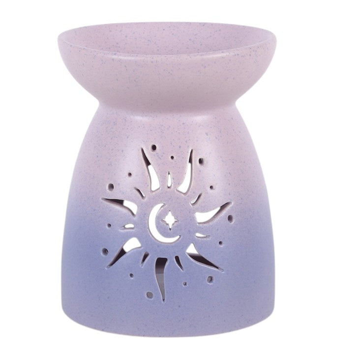 Pastel purple sun oil burner close up