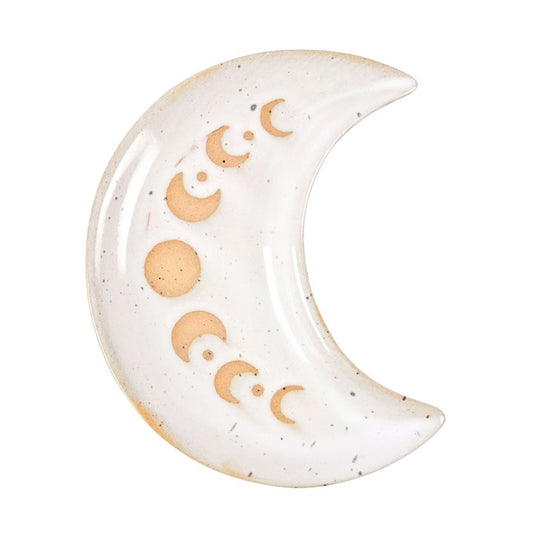 12cm moon phase crescent ceramic trinket tray