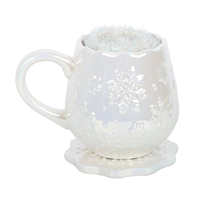 Iridescent Snowflake Mug, Coaster and Socks Set N/A