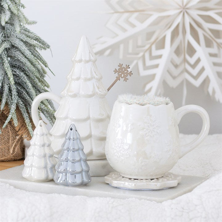 Iridescent Snowflake Mug, Coaster and Socks Set N/A