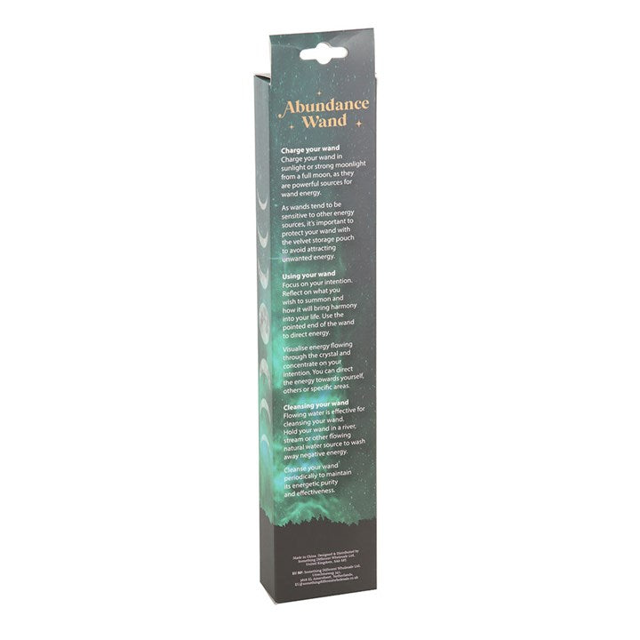 Abundance Green Aventurine Crystal Wand with Pouch N/A