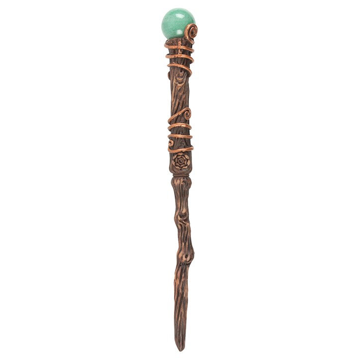 Abundance Green Aventurine Crystal Wand with Pouch N/A