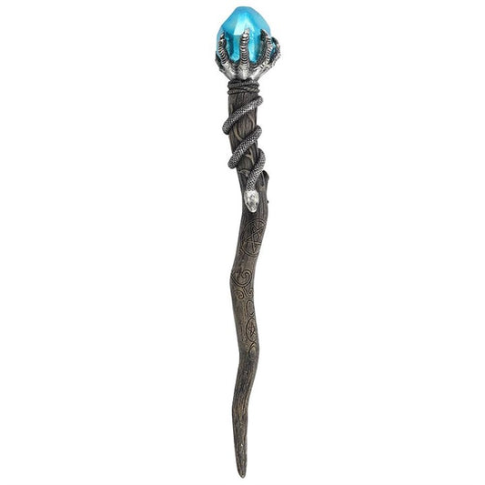 Silver Claw Wand with Blue Gem N/A