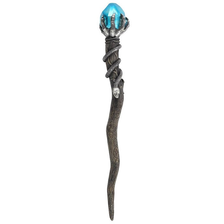 Silver Claw Wand with Blue Gem N/A