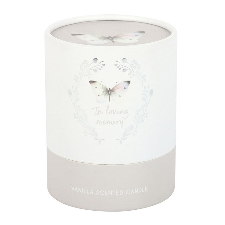 In Loving Memory White Butterfly Vanilla Candle N/A
