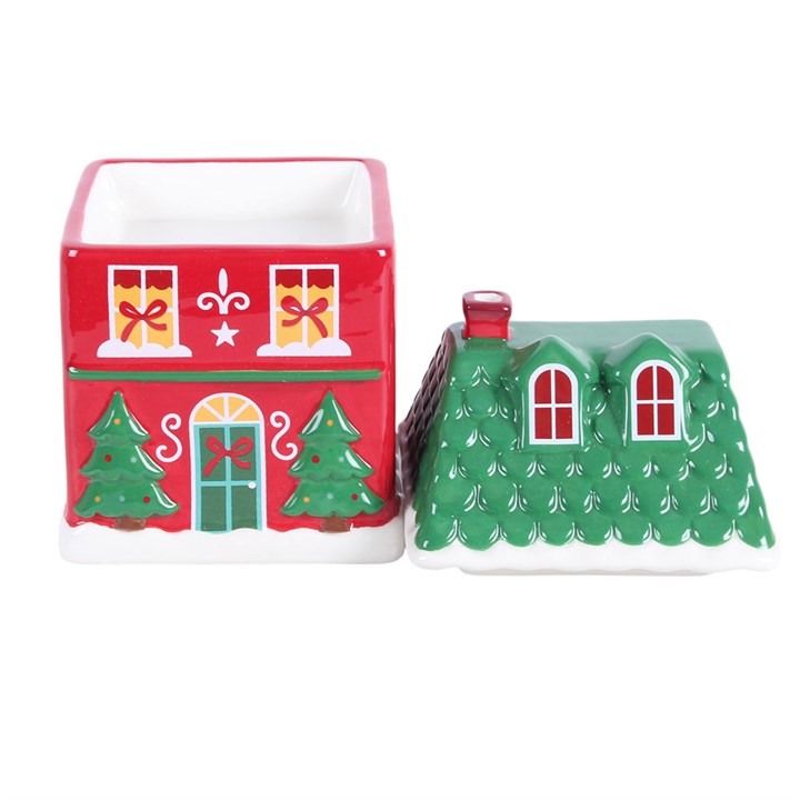 Red Christmas House Oil Burner N/A