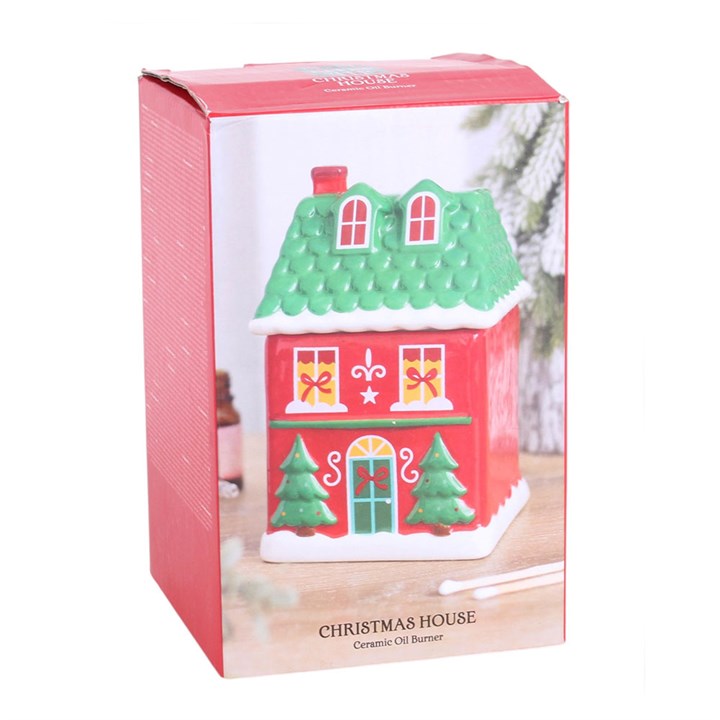Red Christmas House Oil Burner N/A