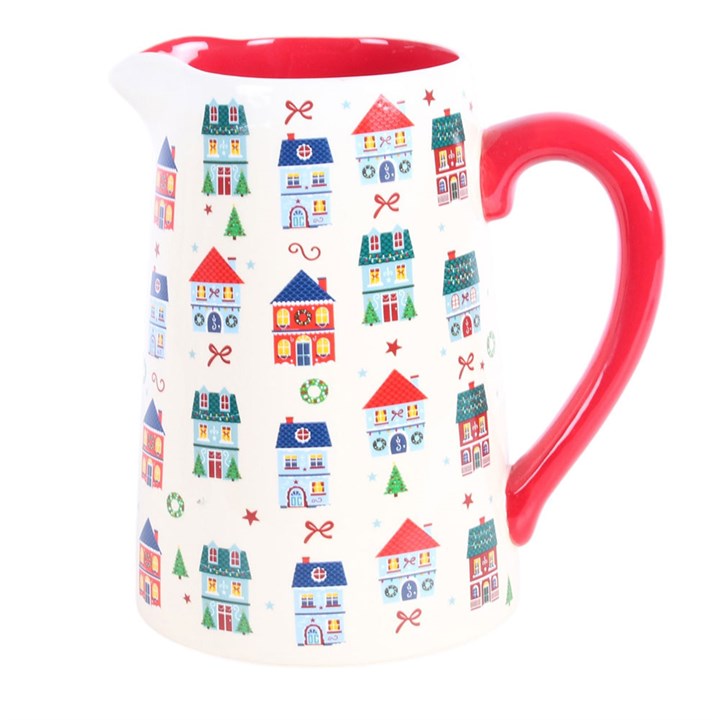 Christmas Street Print Ceramic Flower Jug N/A