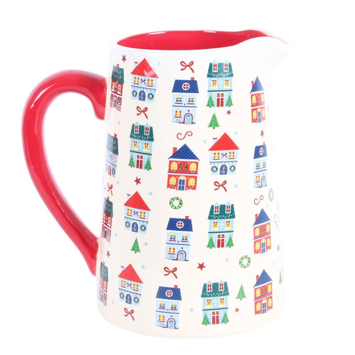 Christmas Street Print Ceramic Flower Jug N/A