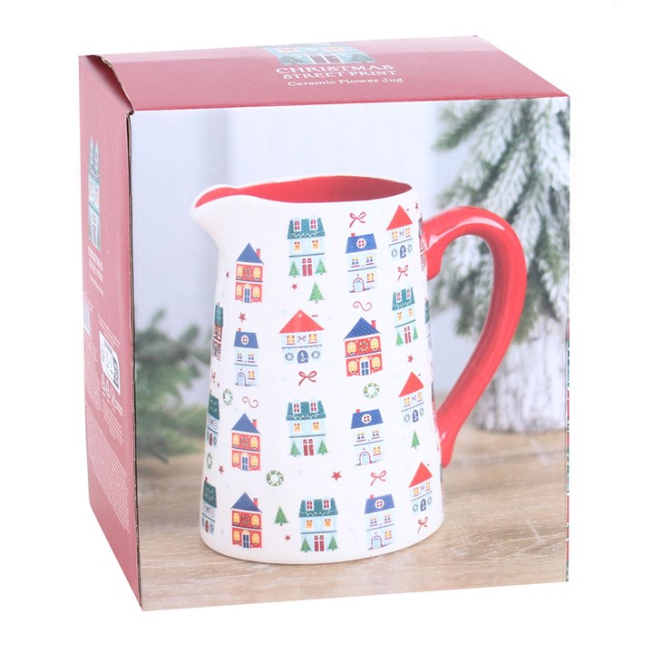 Christmas Street Print Ceramic Flower Jug N/A