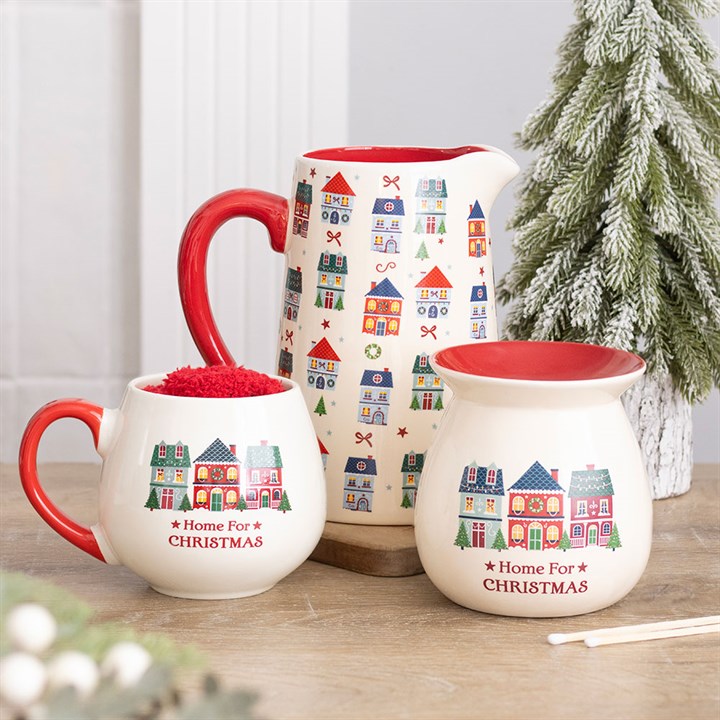 Christmas Street Print Ceramic Flower Jug N/A