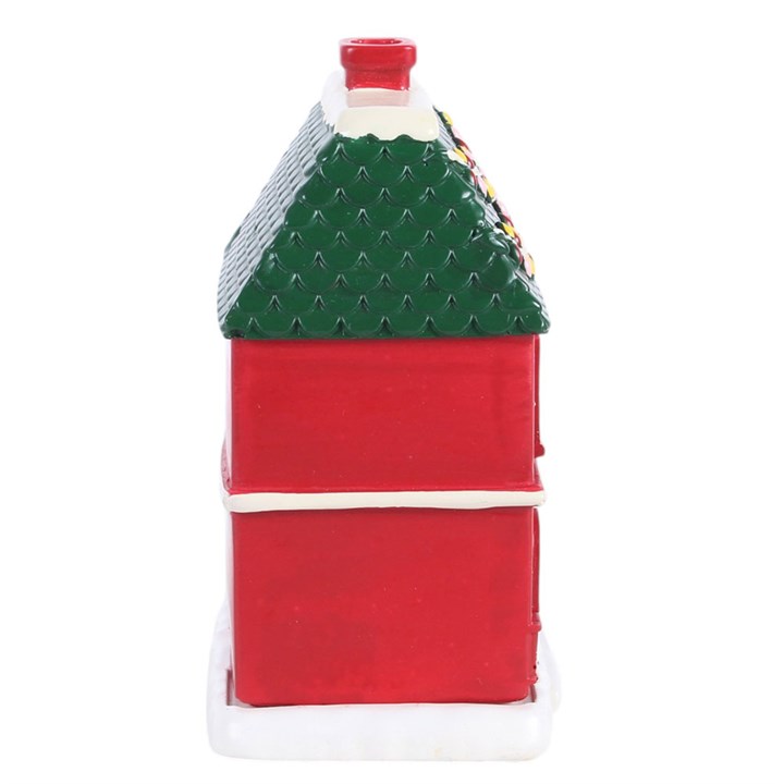 Red Christmas House Incense Cone Burner N/A