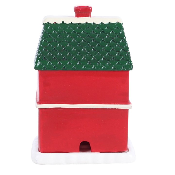 Red Christmas House Incense Cone Burner N/A