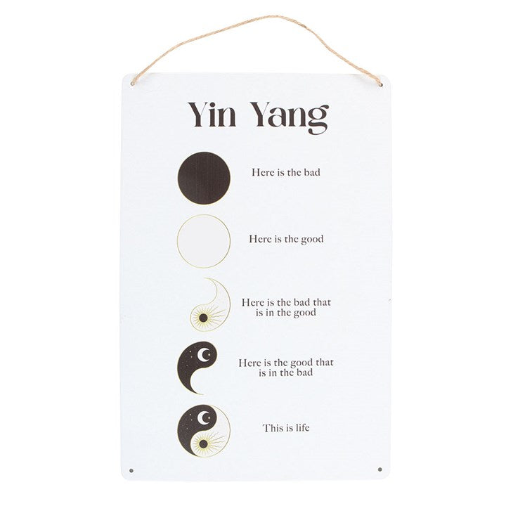 30cm Yin Yang Hanging Metal Sign N/A