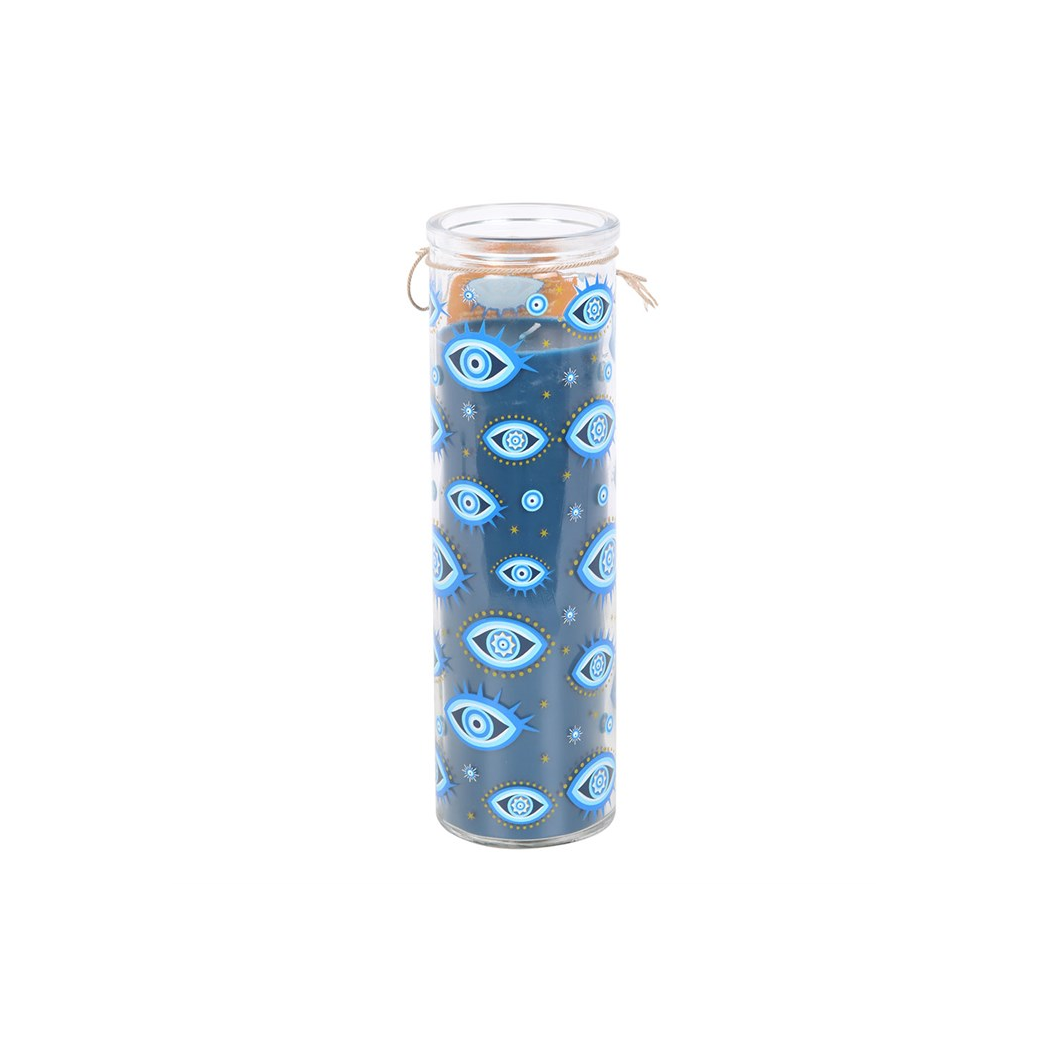 All Seeing Eye Print White Rose Tube Candle N/A