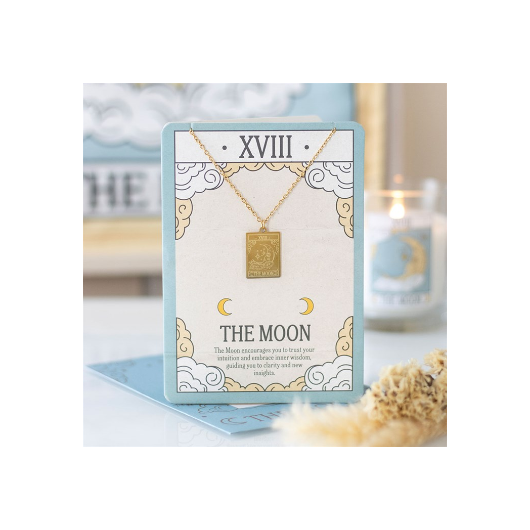 The Moon Vintage Tarot Necklace on Greeting Card N/A