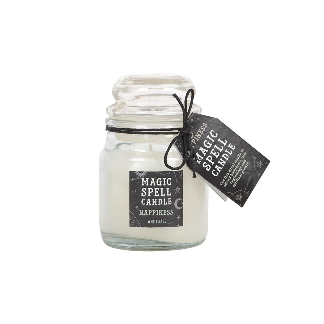 White Sage 'Happiness' Spell Candle Jar N/A
