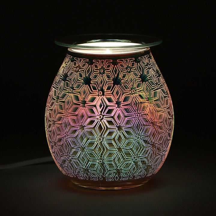 3D Geometric Flower Light Up Electric Oil Burner N/A