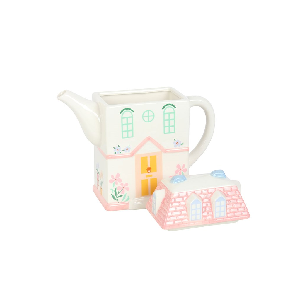 Pastel House Shaped Teapot N/A