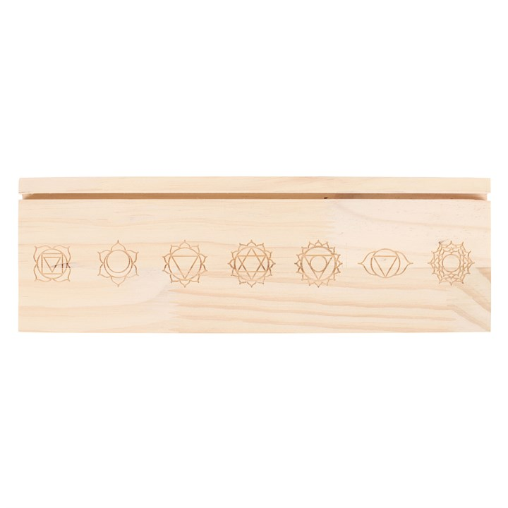 Wooden tarot card stand chakra design