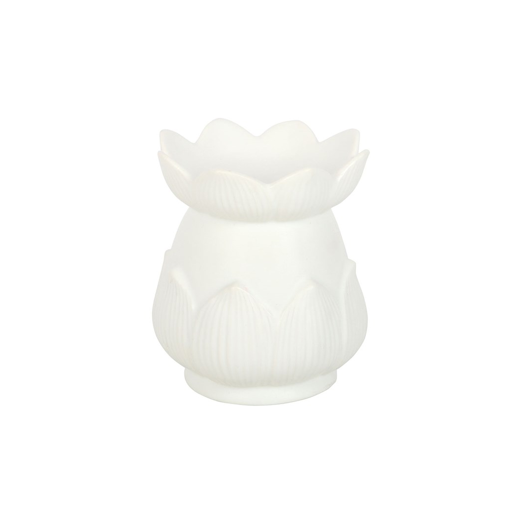 White lotus oil burner wellness home decor
