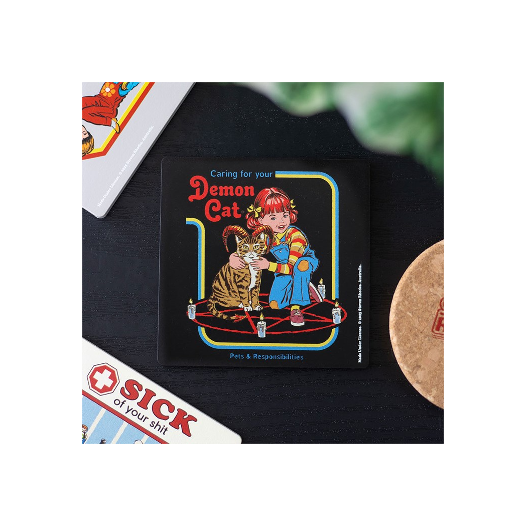 Demon Cat Coaster by Steven Rhodes N/A