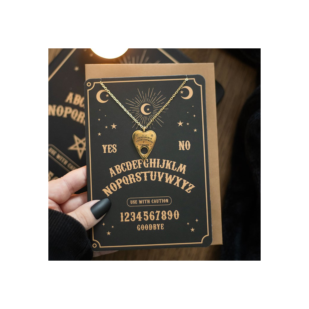 Talking Board Planchette Necklace Greeting Card N/A
