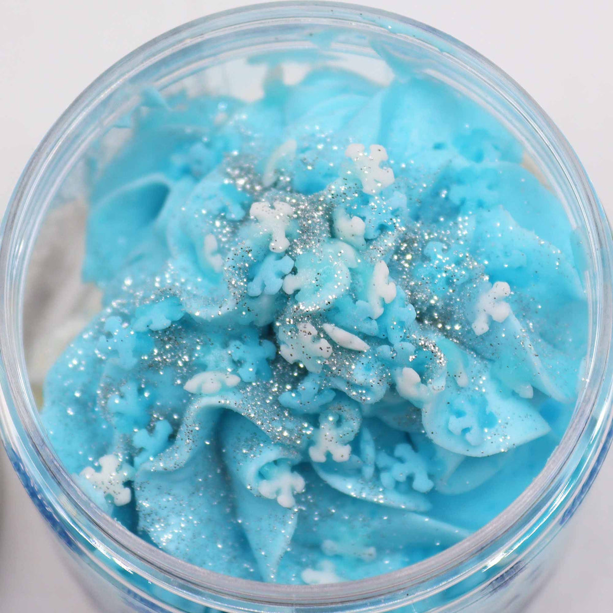 Christmas whipped soap with snowflake decoration
