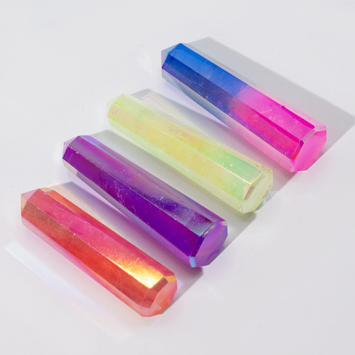 Gemstone Obelisk Point approx 9cm - Aurura Crystal Quartz - Purple AW Dropship UK