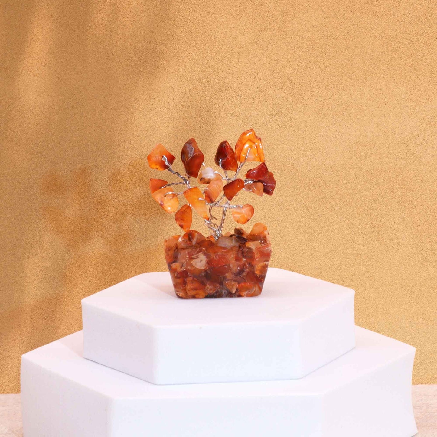 Mini Gemstone Tree On Orgonite Base - Carnelian (15 stones) AW Dropship UK
